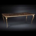 Mesa con estructura de madera maciza y tablero de mármol Adam