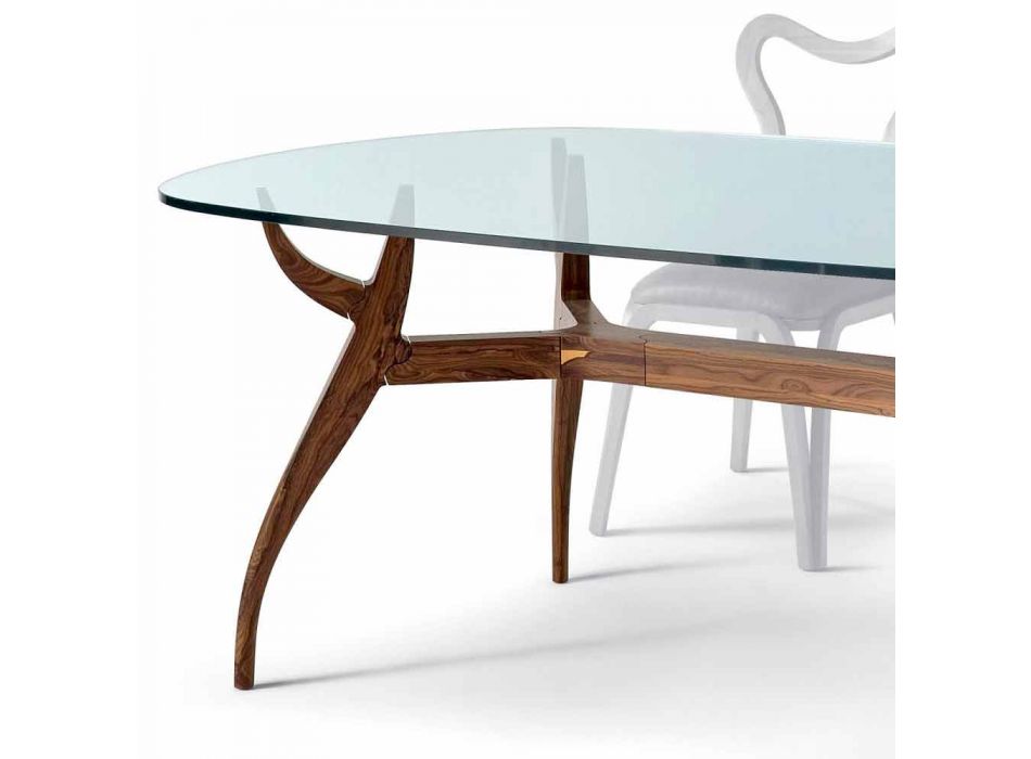 Mesa de comedor ovalada de madera de diseño moderno, L197xP109 cm, Fraco viadurini