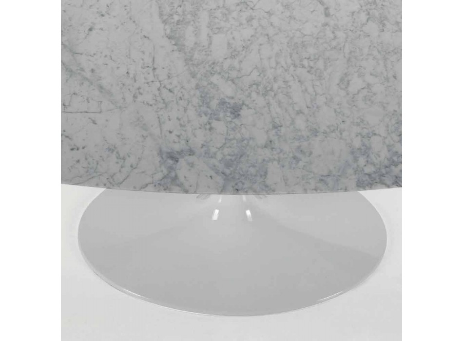 Mesa ovalada moderna en mármol de Carrara o Marquinia negra Made in Italy - Dollars viadurini