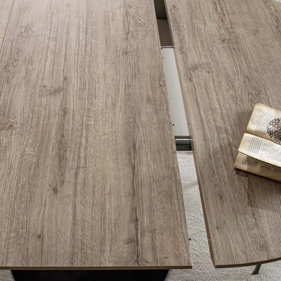 Mesa de comedor con tapa redonda extensible hasta 170 cm - Moreno viadurini