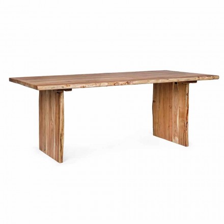 Mesa de comedor moderna de madera de acacia Homemotion - Pinco viadurini