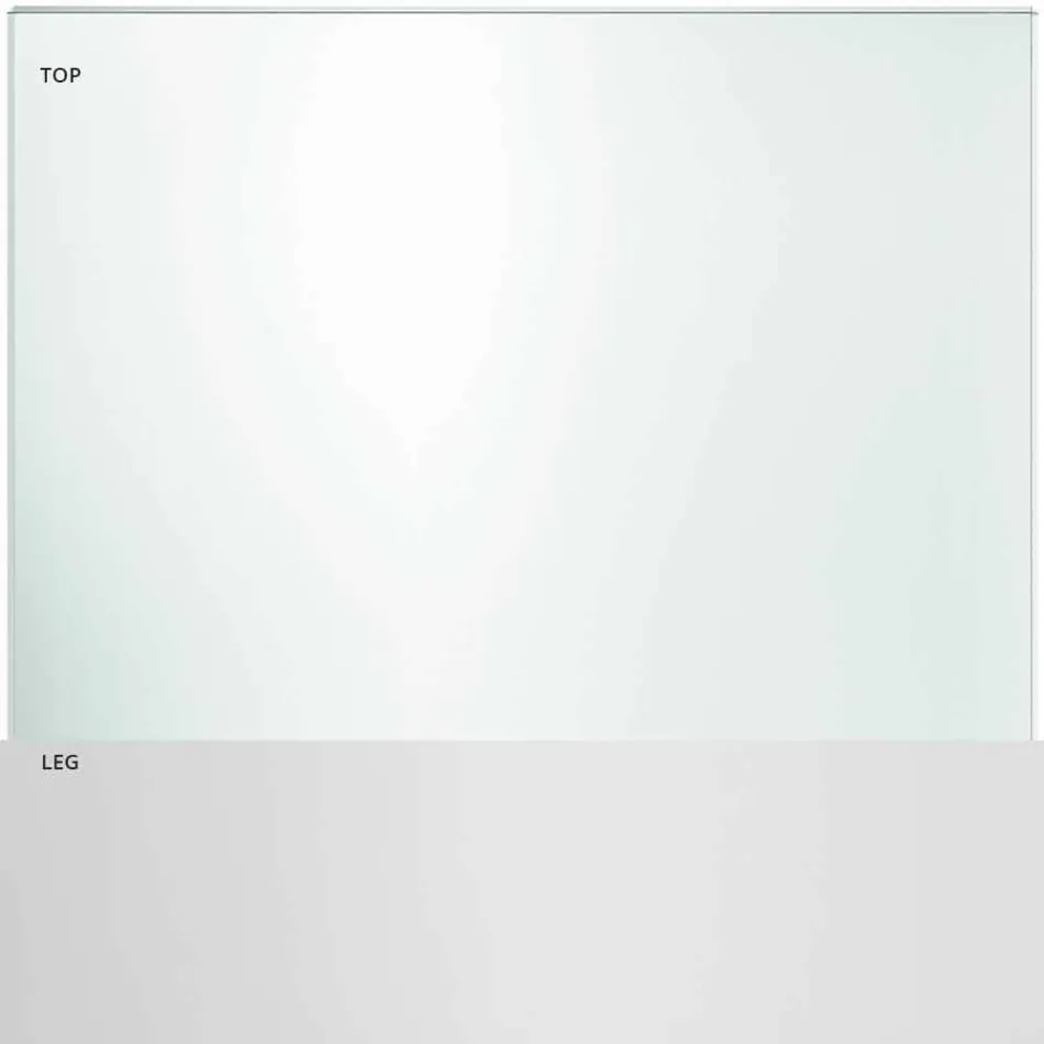 Tablero de mesa en vidrio extraclaro y patas de metal 3 acabados 4 tamaños - Speck viadurini