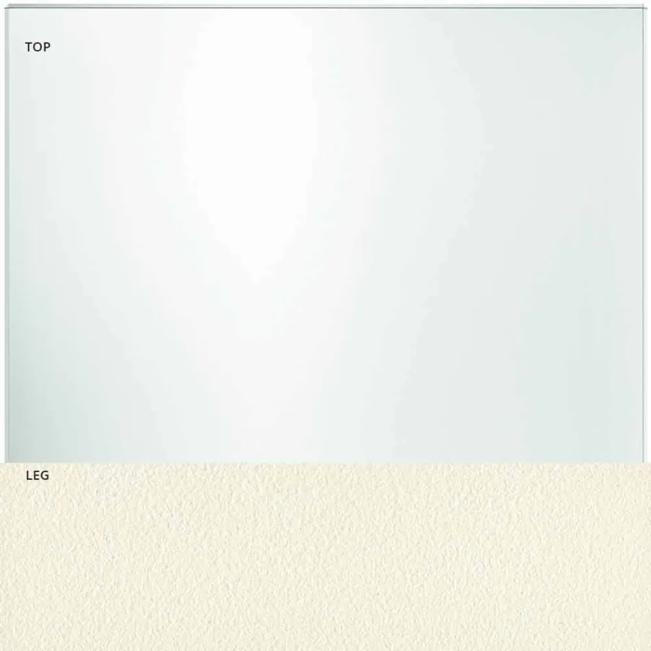 Tablero de mesa en vidrio extraclaro y patas de metal 3 acabados 4 tamaños - Speck viadurini