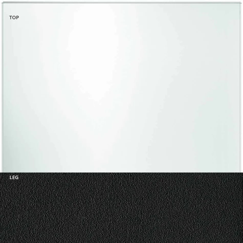 Tablero de mesa en vidrio extraclaro y patas de metal 3 acabados 4 tamaños - Speck viadurini