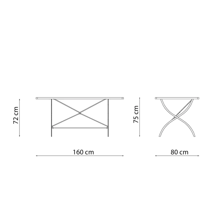 Mesa plegable de exterior de acero galvanizado Made in Italy - Selvaggia viadurini