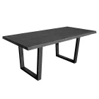 Mesa enchapada en roble anudado cuadrado y base de metal Made in Italy - Pilar viadurini