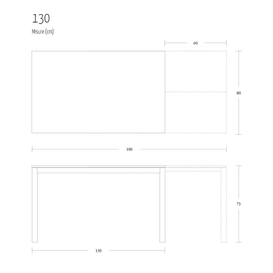 Mesa de Comedor Extensible 190 cm Metal y Madera Made in Italy - Euclidean viadurini