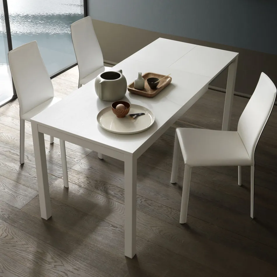 Mesa de Comedor Extensible 190 cm Metal y Madera Made in Italy - Euclidean viadurini