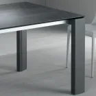 Mesa de comedor extensible a 2,8 m con tapa de metal y cerámica mate - Rashid viadurini