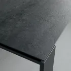 Mesa de comedor extensible a 2,8 m con tapa de metal y cerámica mate - Rashid viadurini