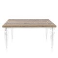 Mesa de comedor extensible hasta 255 cm en plexiglás y madera Made in Italy - Francoise