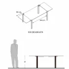 Mesa de comedor extensible hasta 280 cm con tapa de cristal Made in Italy - Melo viadurini