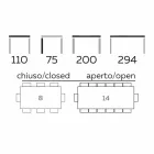 Mesa de comedor extensible hasta 294 cm en gres y metal Made in Italy - Nuzzio viadurini