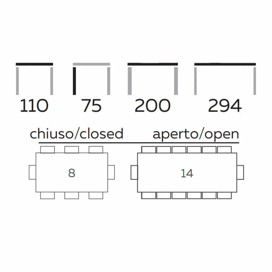 Mesa de comedor extensible hasta 294 cm en gres y metal Made in Italy - Nuzzio viadurini