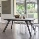 Mesa de comedor extensible con tapa de cerámica hasta 2,8 m Made in Italy - Paoluccio viadurini