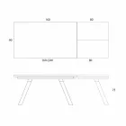 Mesa de comedor extensible con tapa de cerámica hasta 2,8 m Made in Italy - Paoluccio viadurini