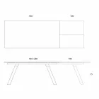 Mesa de comedor extensible con tapa de cerámica hasta 2,8 m Made in Italy - Paoluccio viadurini