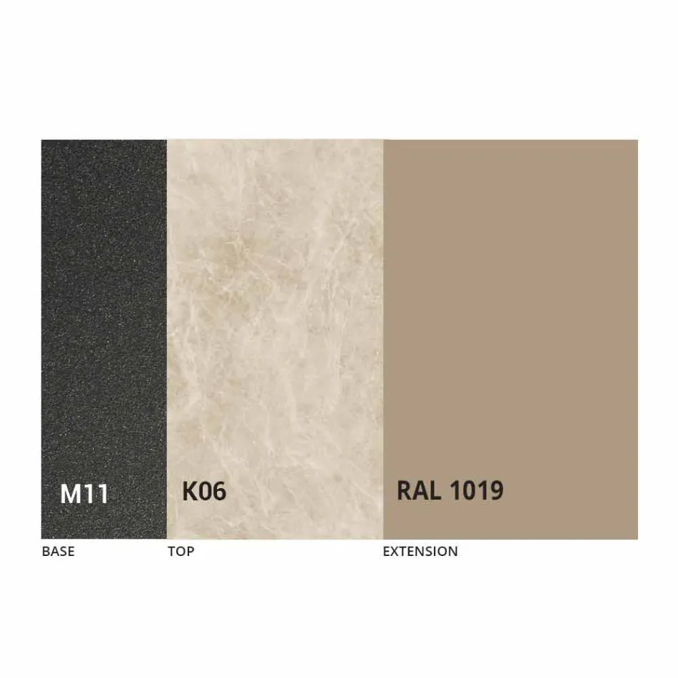 Mesa de comedor extensible con tapa de cerámica hasta 2,8 m Made in Italy - Paoluccio viadurini