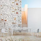 Mesa de Comedor de Jardín en Aluminio y Hpl o Gres, Varios Acabados - Filomena viadurini