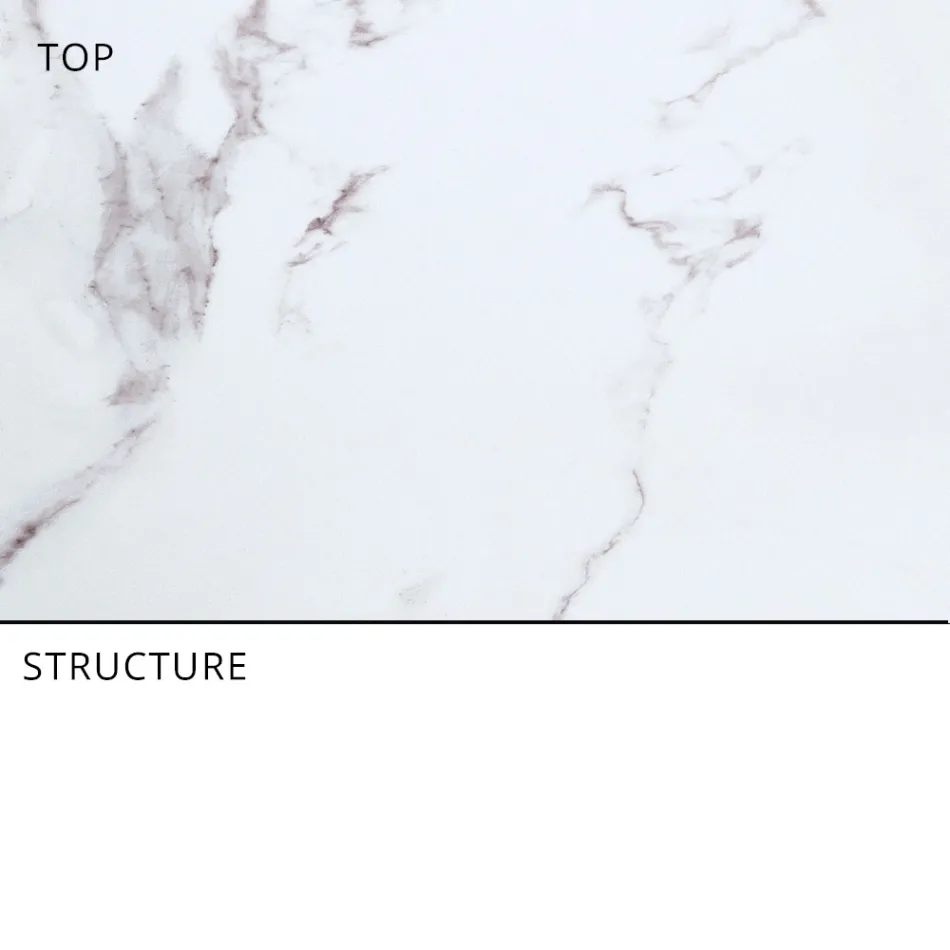 Mesa de Comedor de Jardín en Aluminio y Hpl o Gres, Varios Acabados - Filomena viadurini