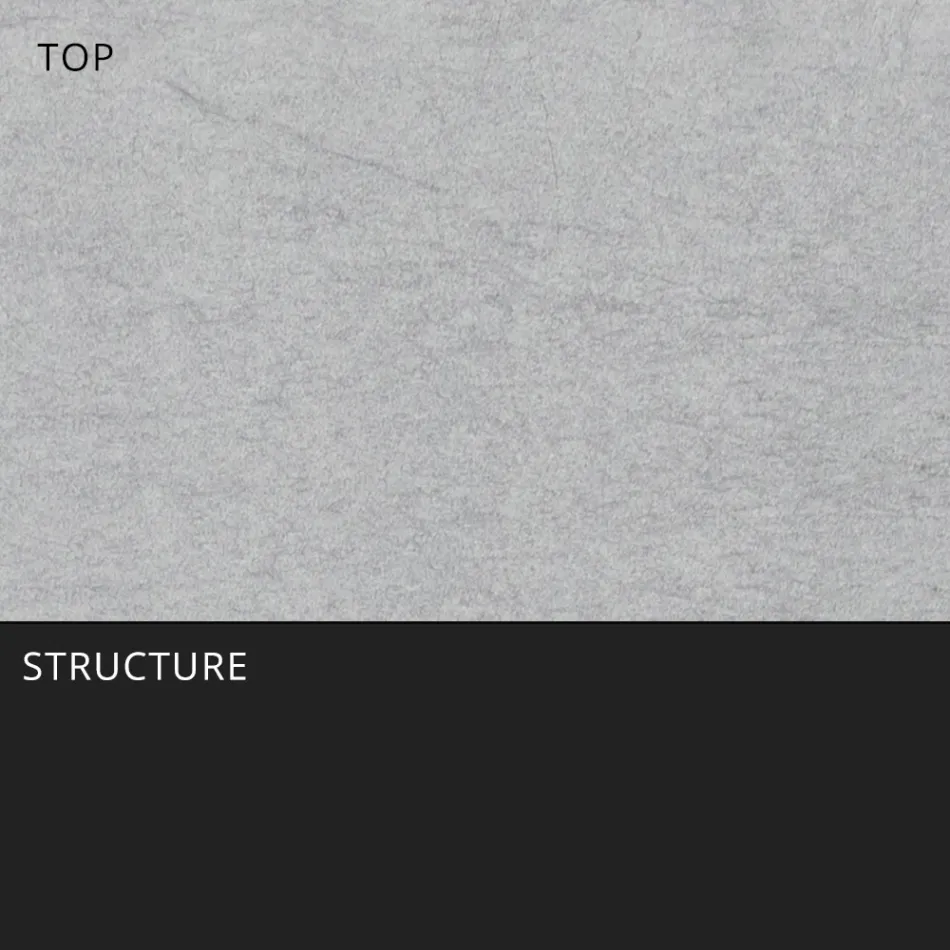 Mesa de Comedor de Jardín en Aluminio y Hpl o Gres, Varios Acabados - Filomena viadurini