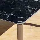 Mesa de Comedor de Jardín en Aluminio y Hpl o Gres, Varios Acabados - Filomena viadurini