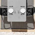 Mesa de Comedor de Jardín en Aluminio y Hpl o Gres, Varios Acabados - Filomena viadurini