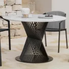 Mesa de comedor para exteriores en aluminio y tapa de gres Made in Italy - Donovan viadurini