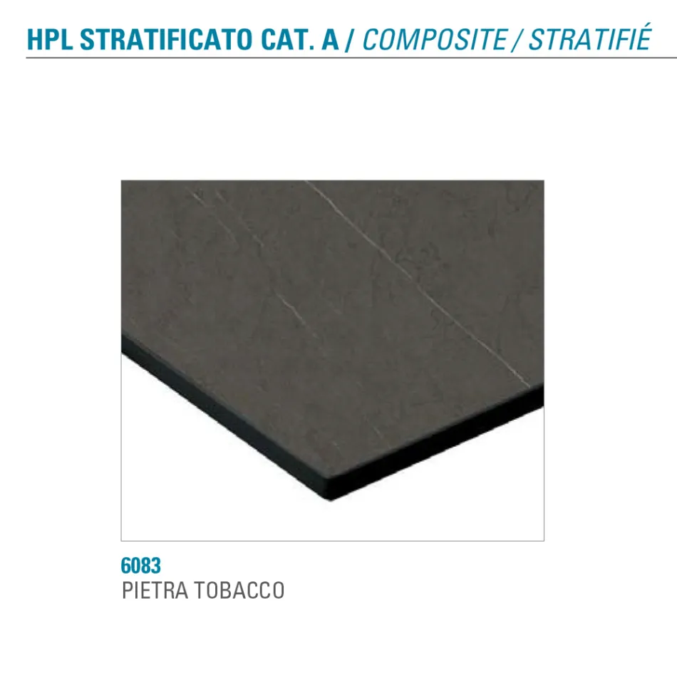 Mesa de Comedor Fija en Metal y Hpl Estratificado Made in Italy - Bastiano viadurini