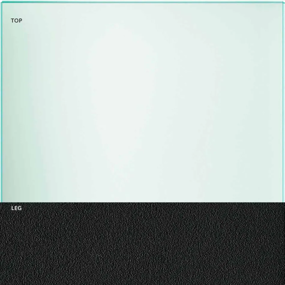 Mesa de comedor en vidrio transparente y metal varios colores 5 tamaños - Aschio viadurini