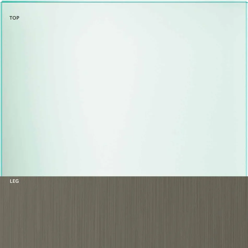 Mesa de comedor en vidrio transparente y metal varios colores 5 tamaños - Aschio viadurini