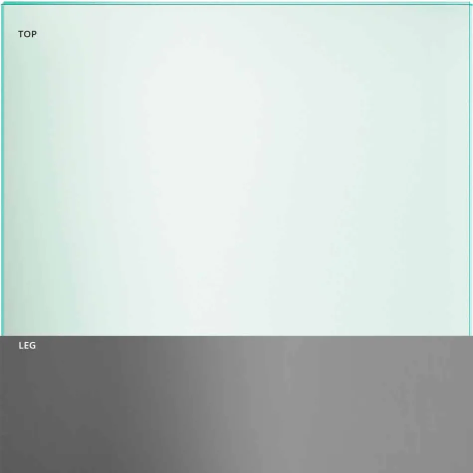 Mesa de comedor en vidrio transparente y metal varios colores 5 tamaños - Aschio viadurini