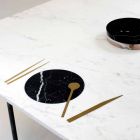 Mesa de comedor cuadrada con jarrón e incrustaciones de mármol 140 cm Luxury - Vesuvio viadurini