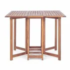 Mesa de exterior cuadrada en madera de acacia con 4 sillas plegables - Sage viadurini