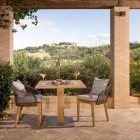 Mesa de exterior cuadrada de teca y metal - Marie viadurini