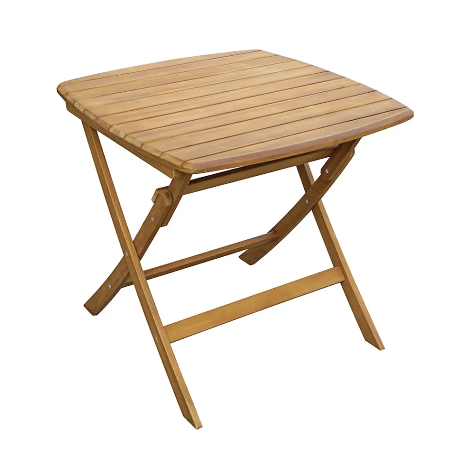 Mesa de exterior cuadrada de madera de acacia - Sunset viadurini