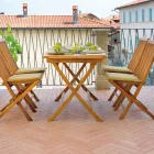 Mesa de Jardín Rectangular 120x70 cm Fabricada en Teca - Alba viadurini