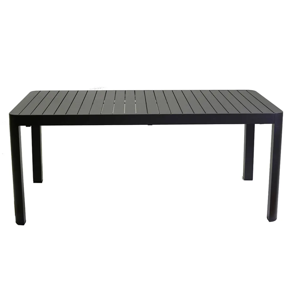 Mesa rectangular extensible hasta 240 cm para exterior en aluminio - Hoja viadurini