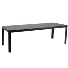 Mesa rectangular extensible hasta 240 cm para exterior en aluminio - Hoja viadurini