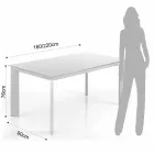 Mesa extensible hasta 220 cm mate de Jordy blanco viadurini