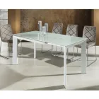 Mesa rectangular extensible hasta 220 cm blanca opaca Jordy viadurini