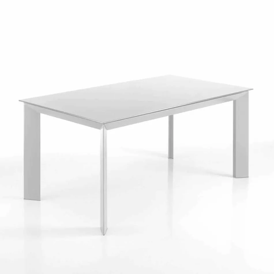 Mesa extensible hasta 220 cm mate de Jordy blanco viadurini