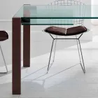 Mesa rectangular extensible en vidrio transparente Made in Italy - Sopot viadurini