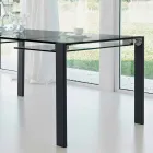 Mesa rectangular extensible en vidrio transparente Made in Italy - Sopot viadurini