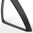 Mesa rectangular con tapa de chapa de roble y base de aluminio - Logan viadurini