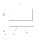 Mesa rectangular con tapa de chapa de roble y base de aluminio - Logan viadurini
