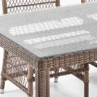 Mesa de exterior rectangular en polirratán y vidrio - Gigi viadurini