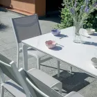 Mesa de jardín rectangular de aluminio y gres - Lunara viadurini