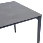 Mesa de jardín rectangular de aluminio y gres - Lunara viadurini