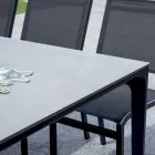 Mesa de jardín rectangular de aluminio y gres - Lunara viadurini